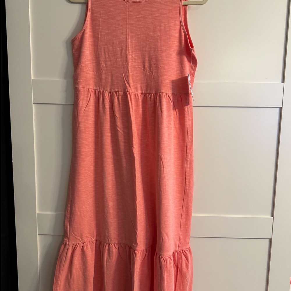 Coral Sleeveless Kids Dress